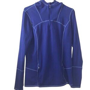 Kirkland Signature Blue Long Sleeve Pullover With Half-Zip & Thumbholes Womens L